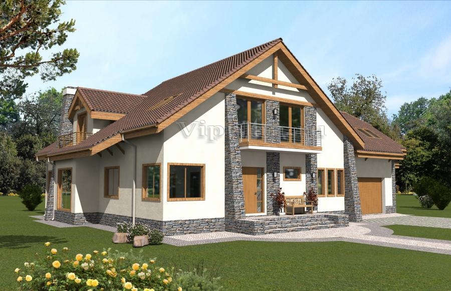 Проект одноэтажного дома с мансардой